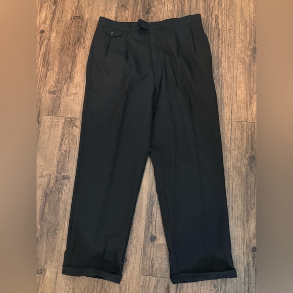 Men’s Dress Pant Corsican & Grey pleated pants. 100% Virgin Wool. Soft & sleek. - Picture 1 of 6